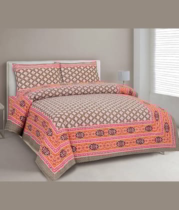 CLOTHORO Cotton 1 Double King Bedsheet with 2 Pillow Covers ( Multicolor )