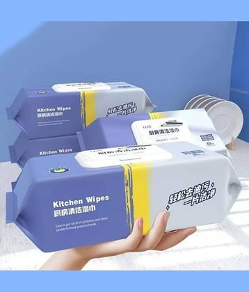 Kitchen Cleaning Wipes | Strong Decontamination Kitchen Wipes | Disposable Kitchen Wet Wipes Household Cloth Towel For Removing Grease Stains And Cleaning Glass Table Wet Tissue Wipes