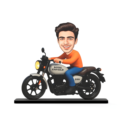 Avataar Studio Personalized Gift for Friends, Sister, Brother, BFF, Girlfriend, Boyfriend Character Caricature Photo Frame Unique Design Customized Gift for Friends & Family (Motorcycle Rider - 3