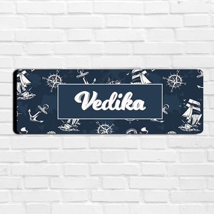 Nautical Dreams Name Plate (Petite) (kids)-Nautical Dreams Navy