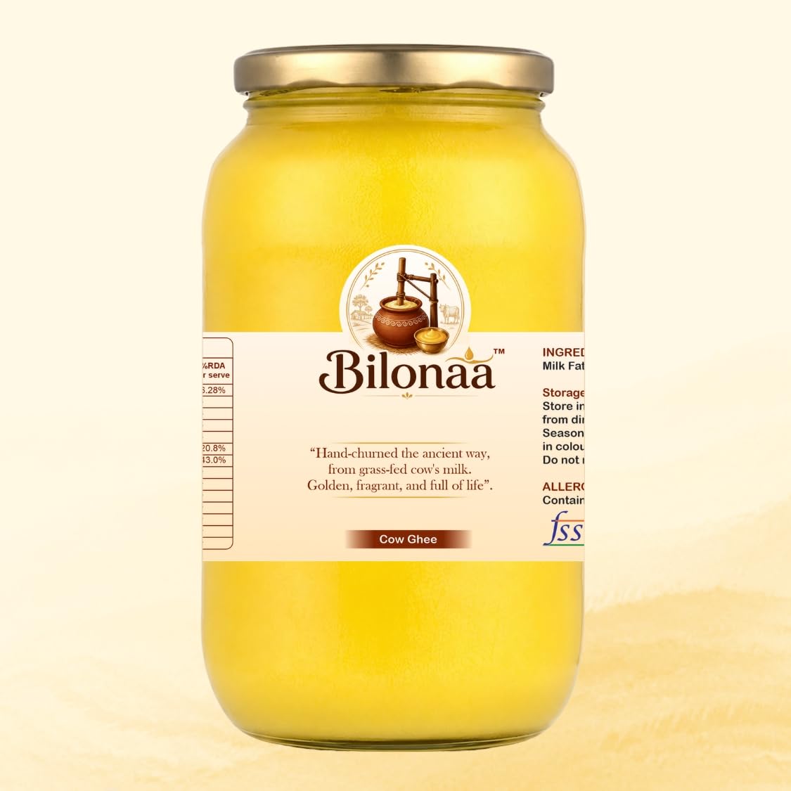 Bilonaa Cow Ghee – Pure A2 Desi Traditional Bilona Method