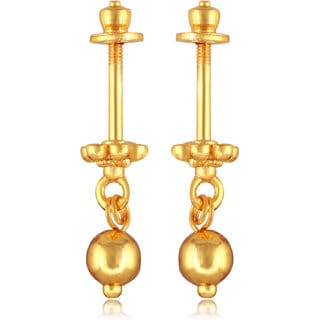 Vivastri Premium 1 Gram Gold Plated Alloy Bugadi Earrings for Women  Girls - VIVA1039BUGADI