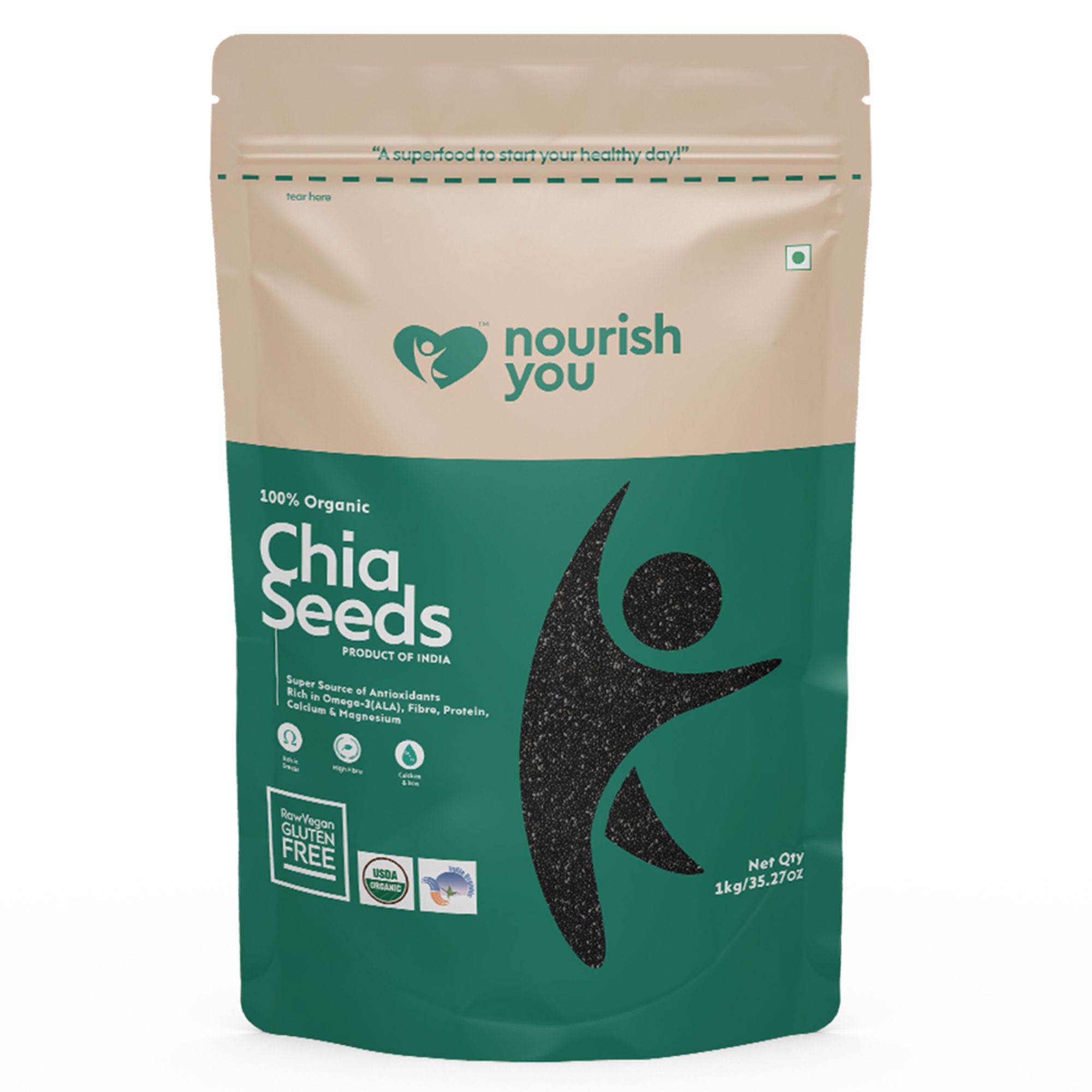 nourish you Raw Black Chia Seeds