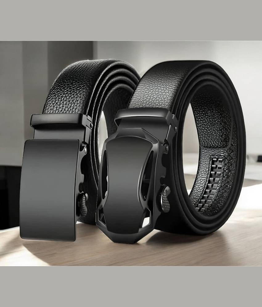 Kastner - Black Synthetic Men's Casual Belt ( Pack of 2 )