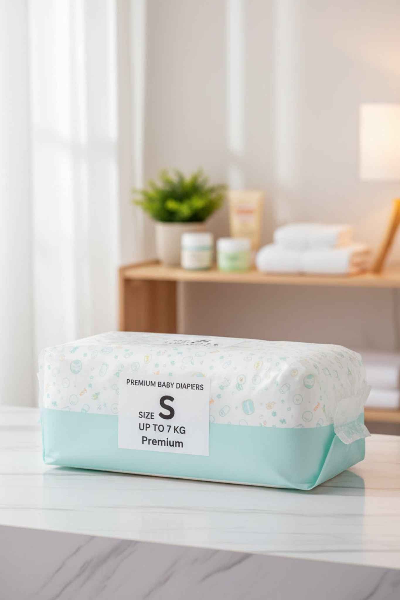 Baby Diapers S Size (4-8 kg) – Leak-Proof & Ultra-Soft Pack of 75 | THE GIR FARMER