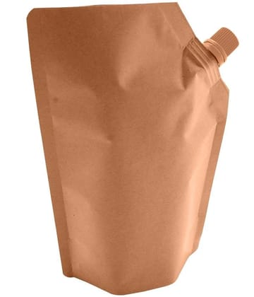Brown Kraft Paper with 21 mm Spout Standup Pouches 140x205x40x40 MM  500 ML Capacity 500 pieces
