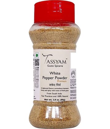 Tassyam - 80 gm Safed Mirch (White Pepper) (Pack of 1)