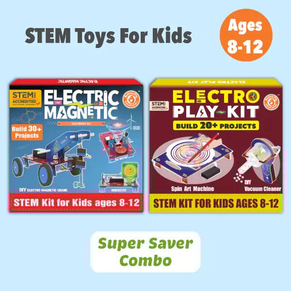 STEM Science Kit Combo for Kids 8-12 | 100+ DIY Projects | Electromagnetic + ElectroPlay Kits