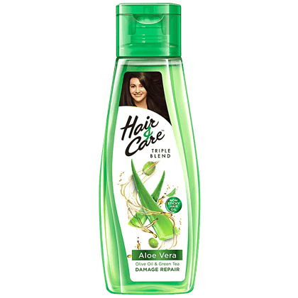 Hair & Care Triple Blend Non-Sticky Hair Oil - For Damage Repair, Aloe Vera, Olive Oil & Green Tea, Classic Fragrance, 200 Ml