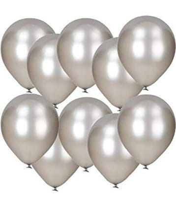 Kiran Enterprises Silver Balloons Pack of 50
