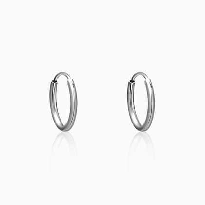 Classic Silver Hoop Earrings For Him
