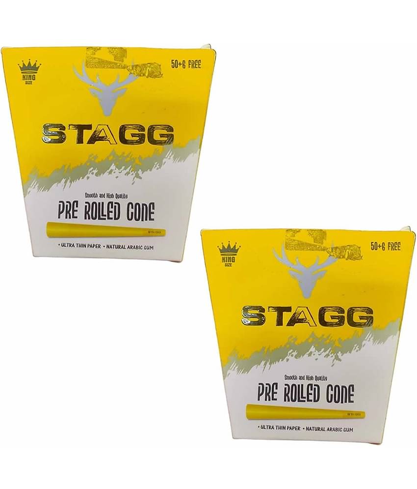 PUFF SMART Stagg Rolling Paper Pre Rolled Cone King Size (50+6 Free) Pack of 2 Box