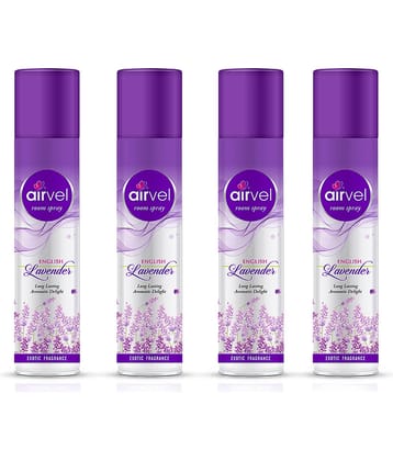 Airvel Lavender Fragrance Room Spray Air Freshener for Home, Bathroom and Car 217ml ( Pack of 4 )