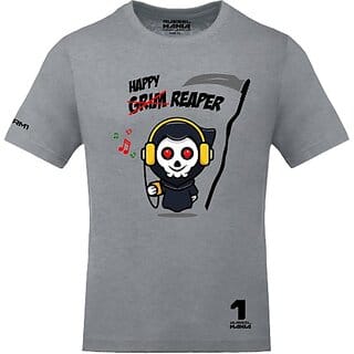 Fastbend Mens Grey Printed Cotton Blend Round Neck T-Shirt