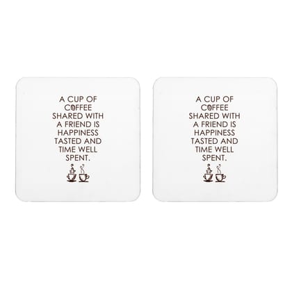 Multicolor Coffee Shared With Friends Set Of 2 Square Wooden Coaster