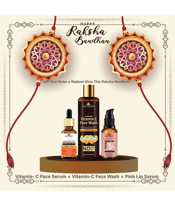 Bon Austin Advance Vitamin C Face Serum 30ml, Glowing  Vitamin C Face Wash 200ml & Pink Lip Serum 30ml - Set of 3 Items
