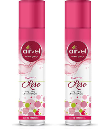 Airvel Rose Fragrance Room Spray Air Freshener for Home, Bathroom and Car 217ml ( Pack of 2 )