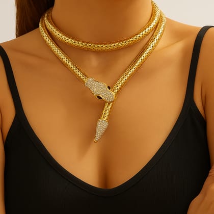 Dual Layer Snake Golden Necklace
