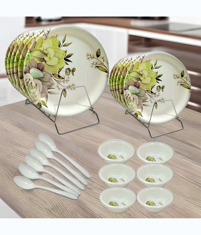 Inpro Melamine Dinner Set Pack Of 24 Printed Melamine Dinner Set ( Pack of 24 ) Multicolor