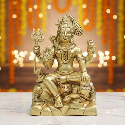 Traditional Brass Shiva God Murti | Spiritual Gift Item, Height : 7.5 Inch (BSMAS1834 C)