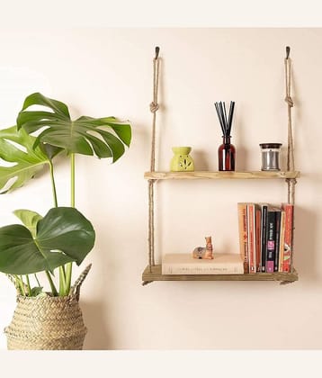 RAMDEV ENTERPRISE Floating Shelves Multicolour Wood - Pack of 1