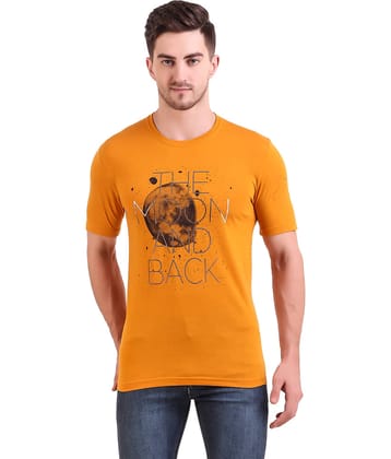 Bravezi Pack of 1 Cotton Blend Slim Fit Men's T-Shirt ( Yellow )