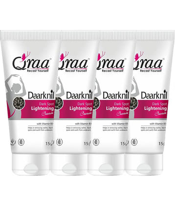 Qraa Daarknil Cream For Intimate Lightening,Dark Spots, Dark Underarms, Neck, Knees 60Gm Pack Of 4
