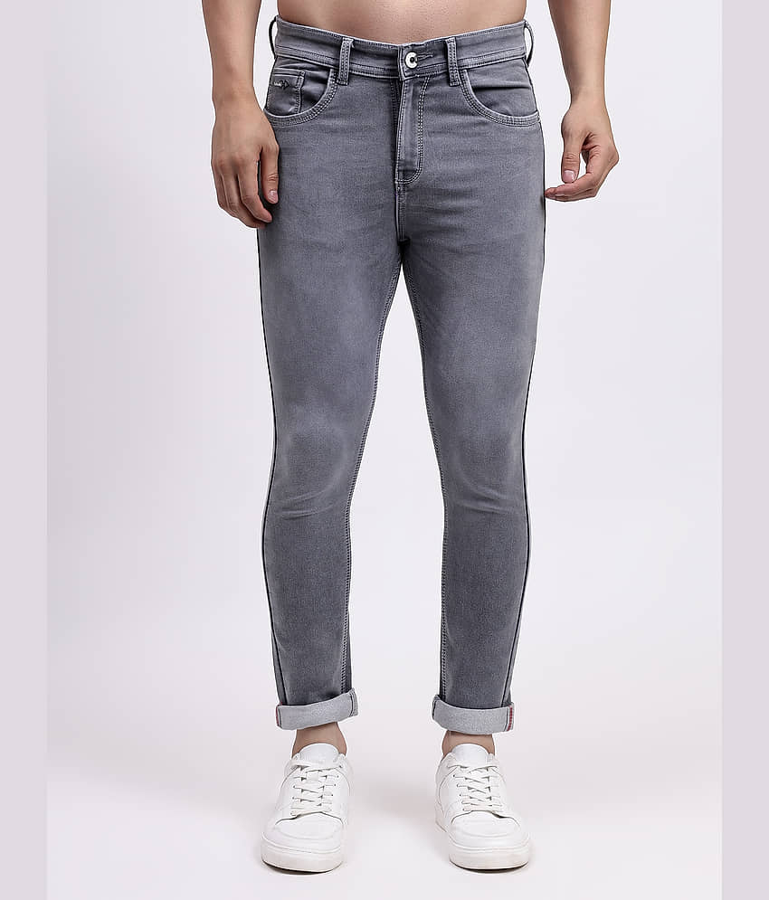 plounge Skinny Fit Cuffed Hem Men's Jeans - Grey ( Pack of 1 )