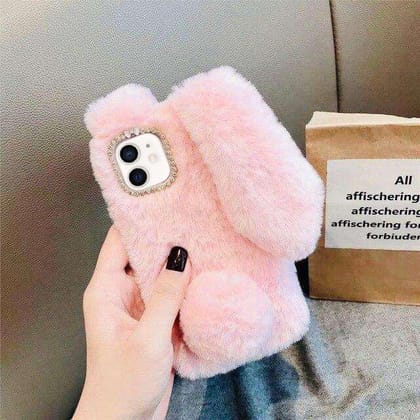Luxury Bunny Rabbit Fur Plush Case-iPhone 12