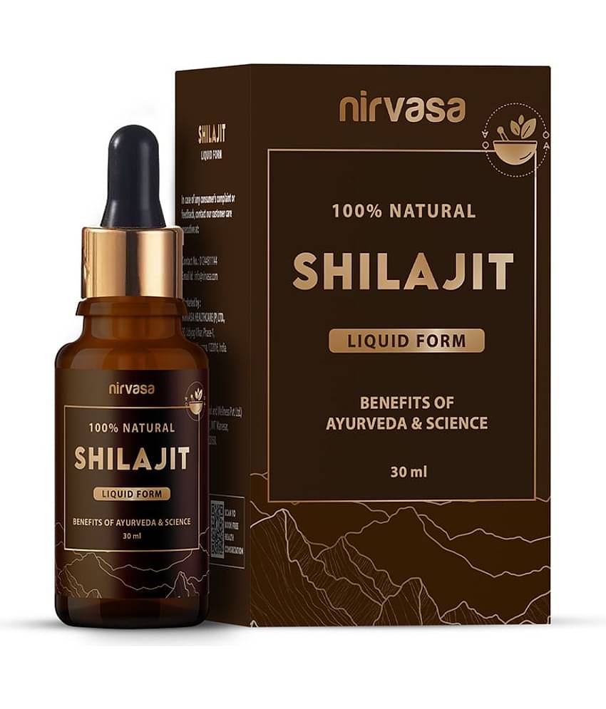 Nirvasa Pure Shilajit Liquid, Vigour and Vitality for men, enriched with Pure Dry Shilajit Extract, Vegan, Ayurvedic Classical Product, (1 X 30 ML)
