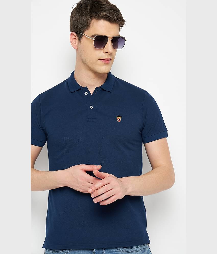 RELANE Pack of 1 Cotton Blend Regular Fit Solid Half Sleeves Men's Polo T Shirt ( Maroon )