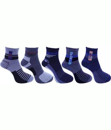 Cavenders Pack of 5 Men's Cotton Blend Ankle Length Socks ( Multicolor )