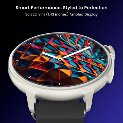 CELLECOR M7 PRO RAY 1.43" AMOLED Display | 700 NITS | AOD | BT-Calling | AI Voice | Split Screen | IP67 | Rotating Crown | SmartWatch (Golden Black)