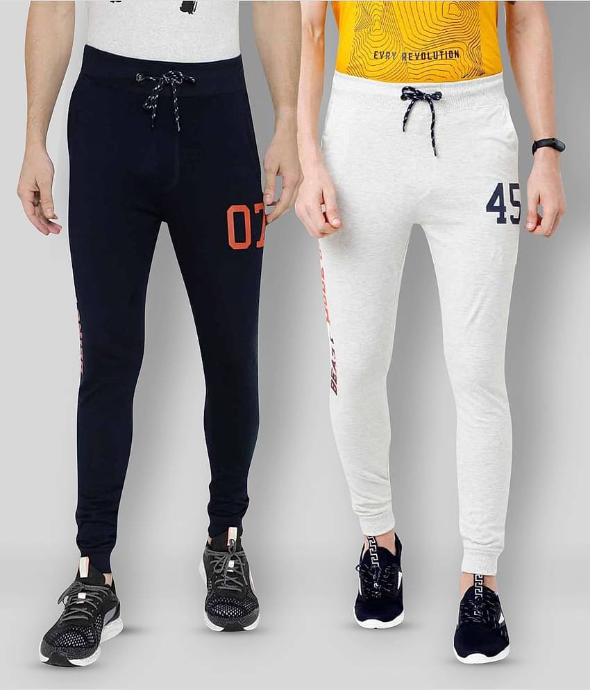 Ardeur - Multicolor Cotton Blend Men's Joggers ( Pack of 2 )