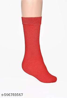 Red plain formal Lycra cotton socks- Pack of 2
