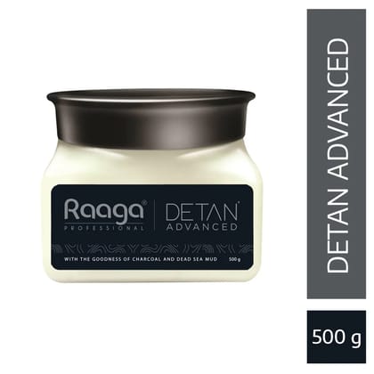Raaga Professional De-Tan Advanced Pack | Charcoal and Dead Sea Mud | 500 gm | Removes Tan and Impurities