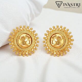 Vivastri Latest Fancy Alloy Gold Plated Stud Earrings for Women & Girls [VIVA2286ERG]
