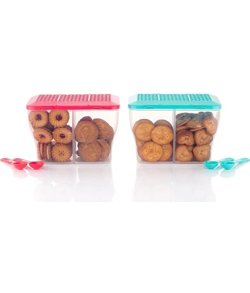 MAGICSPOON Plastic Multicolor Multi-Purpose Container ( Set of 2 )