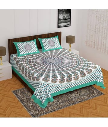 Cosito Cotton 1 Double Bedsheet with 2 Pillow Covers ( Multicolor )