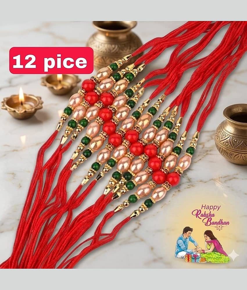 CHARKEE Fancy 12 Bhaiya Bhabhi Rakhi ( Pack of 12 , Multicolour )