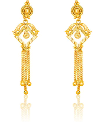 LUV FASHION Golden Stud Earrings ( Pack of 1 )