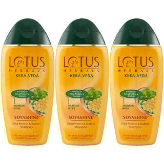 Lotus Herbals KeraVeda Soyashine Soya Protein  Brahmi Shampoo  Preservative Free Shampoo  200Ml ( Pack Of 3)