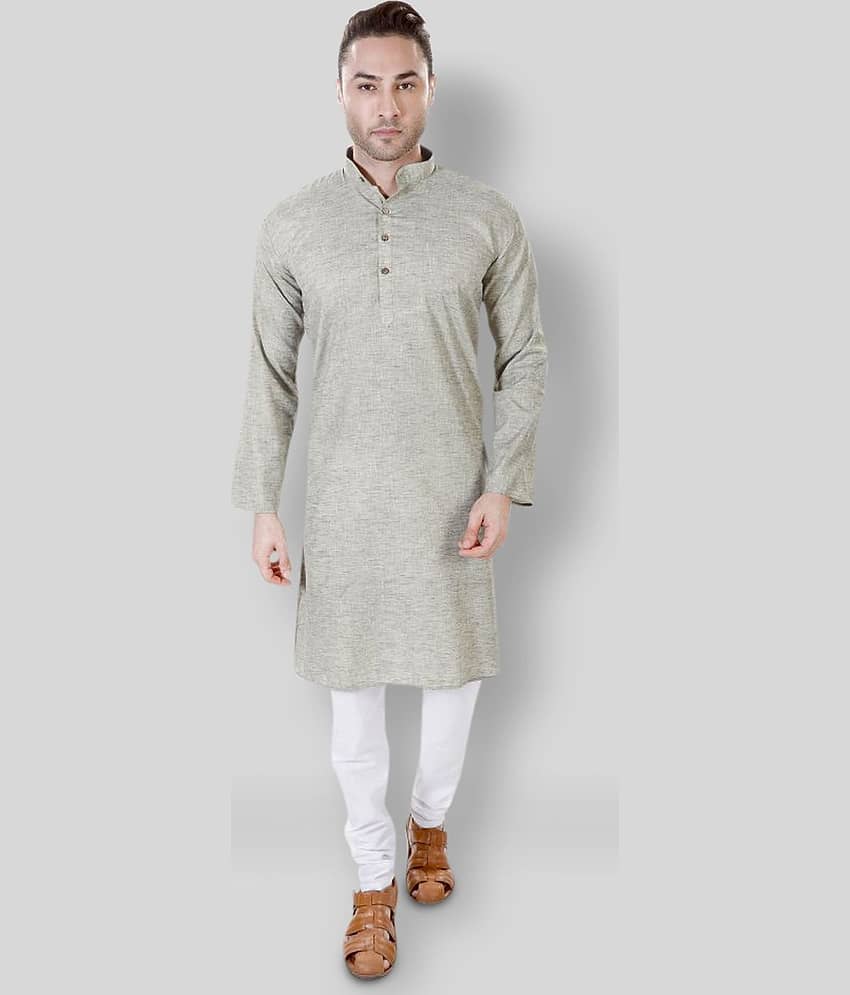 Maharaja - Green Cotton Blend Regular Fit Men's Kurta Pyjama Set ( Pack of 1 )