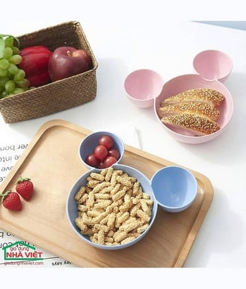 KTU 3 Pcs Plastic Multi Color Full Plate