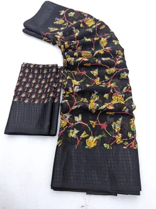 georgette saree with dobby border Chattai border
