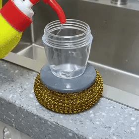 LIQUID SOAP DISOENSER WITH SCRUBBER