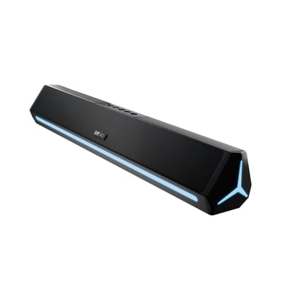 Walta Elite Brio 1110 Sound Bar 25W Bluetooth Sound Bar, 2500 MAH Battery, Multicolor Monochromatic Led Lights with TWS, Aux, (Platinum Black)
