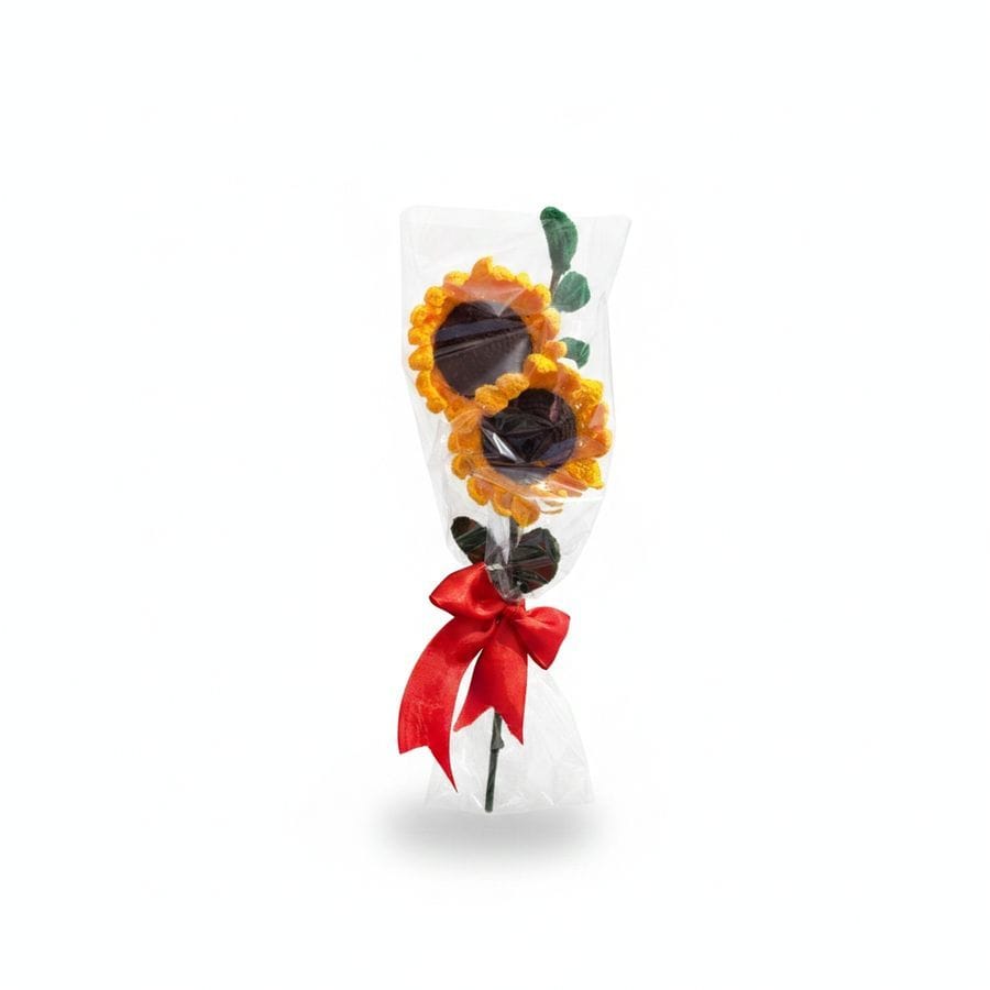Handmade Pipe Cleaner Sunflower Bouquet - 120 gm - One chocolate bouquet pack