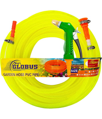 Globus Garden Nylon Water Hose Pipe(Length-25 Mtr & Thickness-1/2"/12.5mm)Multicolour with Gun Sprayer