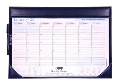 Sukeshcraft Table Planner Calendar January 2025 to December 2025 (18.5"x13"Inch.) (Velvet BLUE)